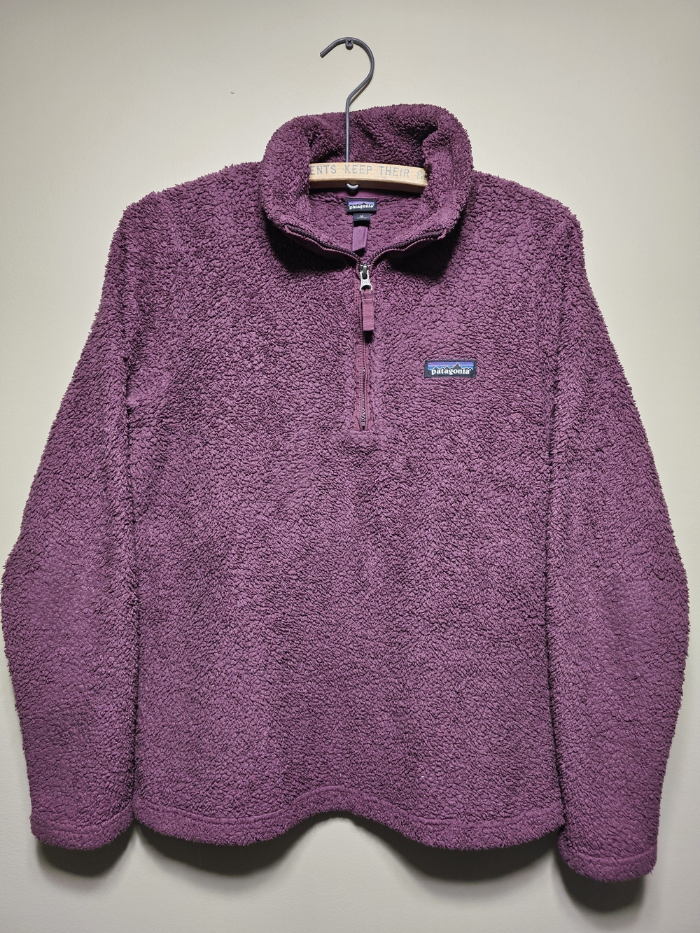 Patagonia Womens Medium Purple Zip-Up Sherpa Fleece Pullover